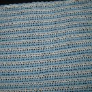 New Handmade Slanted Shell Baby Afghan, Blue & White, 46 x 50 in., 100% Acrylic, Machine wash