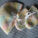 New Handmade Baby Booties - white/yellow/green/pink (Item # IB0004) 100% Acrylic, Matches IH0002