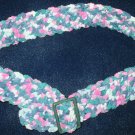 New Hand Crocheted Belt, Color: Monet - Fits up to 28" waist - (item # XB0002)