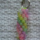 Hand Crocheted Pony Bead Keychain (item # JK0009) - Glow-in-the-Dark Pastels