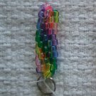 Hand Crocheted Pony Bead Keychain (item # JK0008) - transparent rainbow