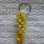 Hand Crocheted Pony Bead Keychain (item # JK0010) - Shades of Yellow and Cream