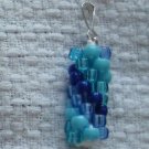 Hand Crocheted Pony Bead Zipper Pull (item # JZ0004) - Shades of blue