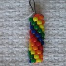 Hand Crocheted Pony Bead Zipper Pull (item # JZ0006) - Rainbow