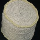 Hand Crocheted Toilet Tissue Cover (item # HB0002) - Cream & Yellow,  100% Cotton - Machine Wash