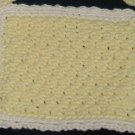 Hand Crocheted Face Cloth (item # HB0006) - Yellow & Cream,  100% Cotton - Machine Wash