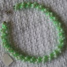 Hand Crocheted Glass Bead Necklace - Light Green
