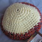 Hand Crocheted Yarmulke - 6 in. with X-Stitch trim - Cotton