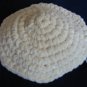 Hand Crocheted Yarmulke - 5 in. - Seude look - Ecru - Polyester