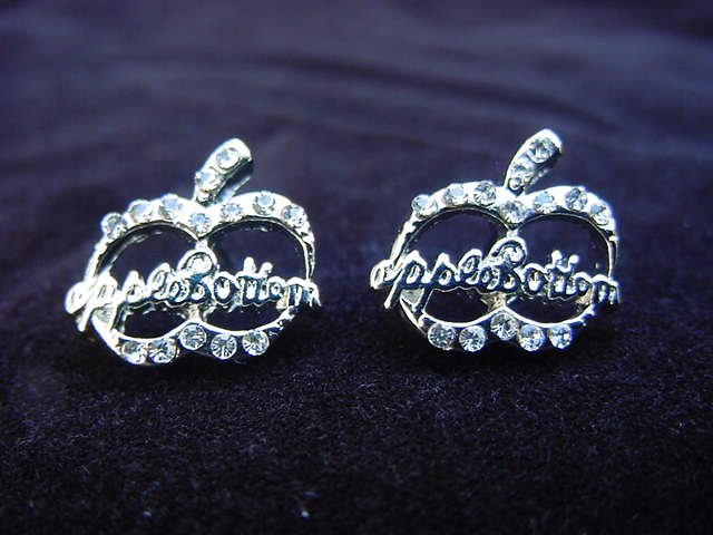 Apple Bottoms Silver Plated Logo Earrings