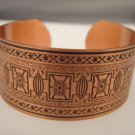 Fabulous Wide Engraved Copper Cuff Bracelet CJ1
