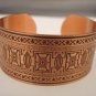 Fabulous Wide Engraved Copper Cuff Bracelet CJ1