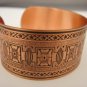 Fabulous Wide Engraved Copper Cuff Bracelet CJ1