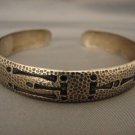 Unusual Sterling Silver Cuff Bracelet Designer Signed
