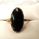 Vintage 10k Yellow Gold Black Onyx Ladies Ring