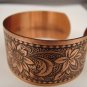 Fabulous Wide Engraved Copper Cuff Bracelet CJ2
