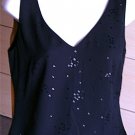 TAHARI ARTHUR S LEVINE Petite Black Sequined Tank Top Size/Sz 4 4P