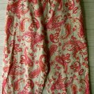 CLEARANCE UNITS PETITE Pink/ Khaki Linen Pants Size/Sz Large PL