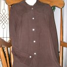 ANN TAYLOR Brown 100% Silk Shirt/Top Size/Sz M/Medium!