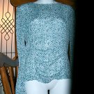 KENNETH COLE Ruched Snakeskin Blue Top Size/Sz L Large!