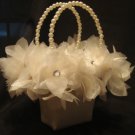 Ivory Satin Flower Girl Basket