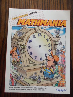 HighLights Mathmania Puzzlemania + Math Book Back Issue Fun Puzzle locationO4