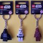 Lot of 3 Lego Star Wars Key Chains NEW Darth Vader, Chewbacca, Stormtrooper key chain