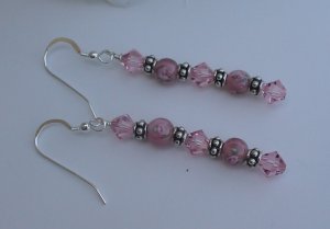 Pink Lampwork Earrings