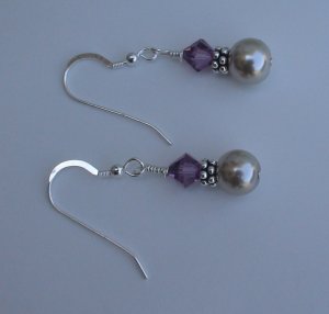Beaded Amethyst Earrings