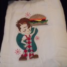 Embroidered Retro Big Boy Hamburger Dish Kitchen Towel