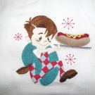 Embroidered Retro Big Boy Hot Dog Dish Kitchen Towel