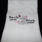 Wine is the Answer What was the Question Wine Dish Kitchen Towel Embroidery