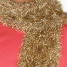 handmade crochet scarf soft tan eyelash yarn NEW