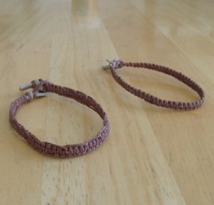 2 macrame 20# hemp bracelets brown