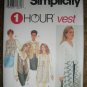 Simplicity Sewing Pattern 8744 Misses Size XS S M Lined Vest