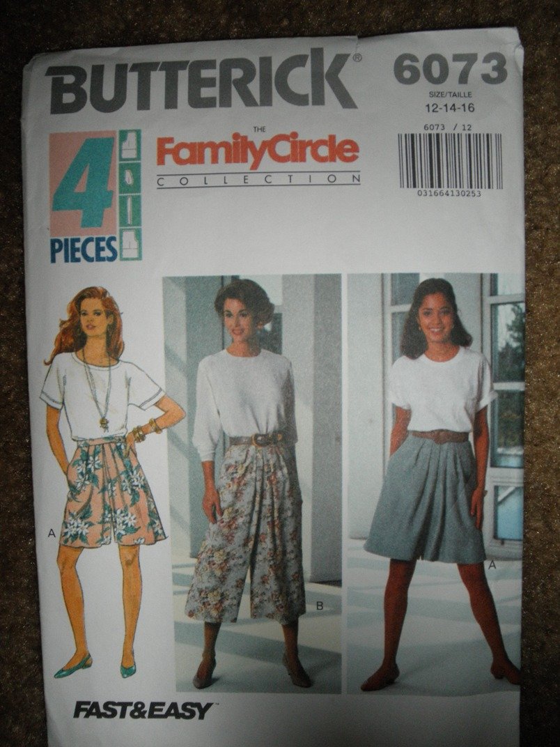Butterick Sewing Pattern 6073 Misses Size 12 14 16 Easy Split Skirt Two ...