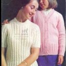 1970s Vintage Knitting Pattern Twin Set Teens