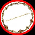 Anklet Burnished Brass Chain Beaded Anklet CaramelColor