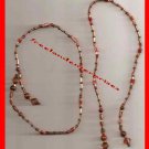 Beaded Bookmark Thong #03 Brown & Copper Beads 16 inches