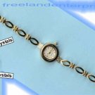 Watch Glittering Flower Bracelet Goldtone NEW with Box