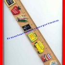 School Decorative 12 inch Ruler with 8 small wood pictures