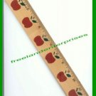School Decorative 12 Inch Ruler with 6 stenciled Apples