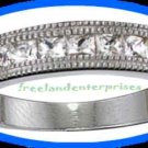 Ring Sterling Silver Princess Cut Square CZ Band Size 8