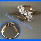 Ring Goldtone CZ Cluster Ring with Open Work Band Size Medium Ring Goldtone CZ Cluster Ring with Open Work Band Size Medium