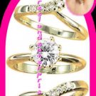 Ring CZ Solitaire Goldtone Three Ring Set all 3 Size 8