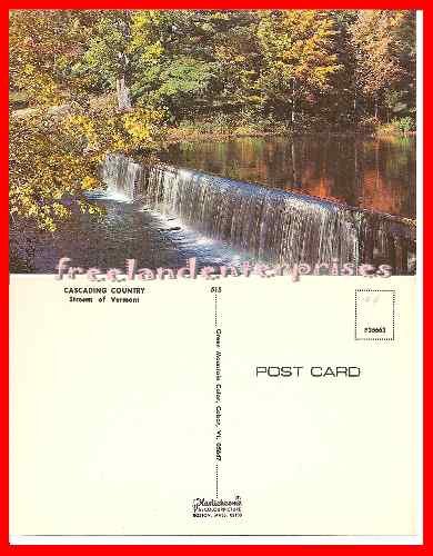 Post Card VT Fall Foilage & Cascading Country Stream, Vermont UNUSED