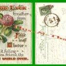 Post Card 00 Good Luck 4 Leaf Clover VTG 1908 1 Cent Stamp