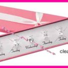 Necklace CZ Days of the week Silvertone Set Clear Color