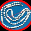 Necklace Beads White SARAH COVENTRY Lucite & Gold 40" VTG