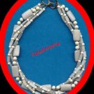 Necklace Beads Multi Strand Stone Choker RARE 20" long VGC